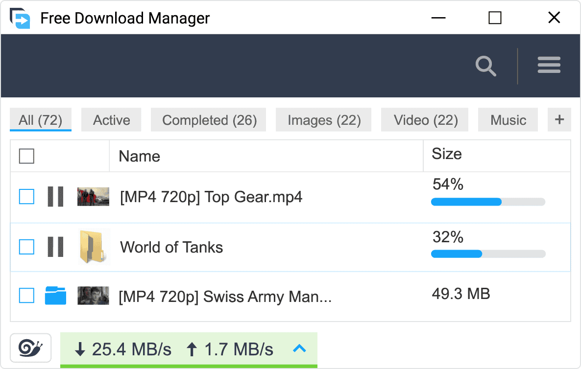 Free Download Manager – 一款聰明且快速的網路下載管理器
